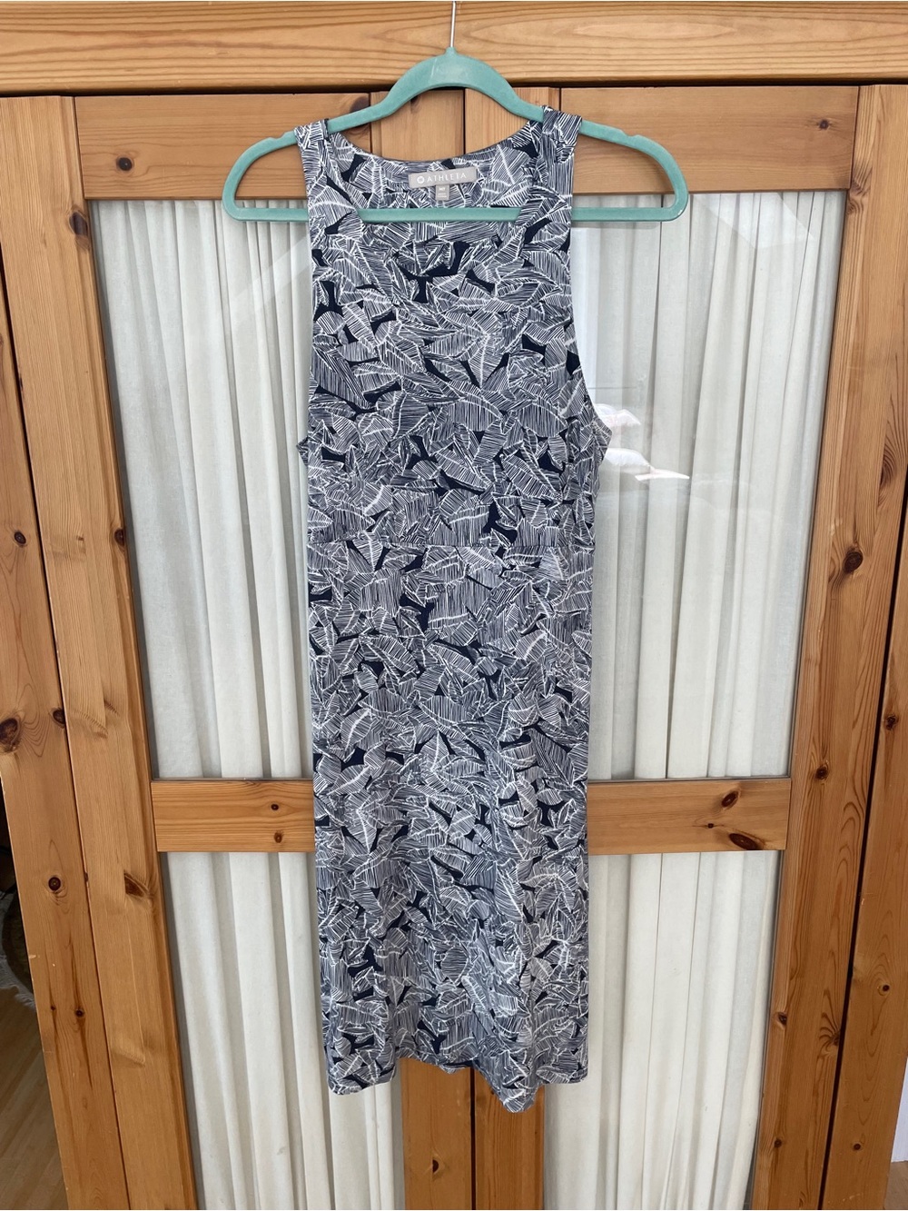 Athleta Navy and White Leaf-Print Dress